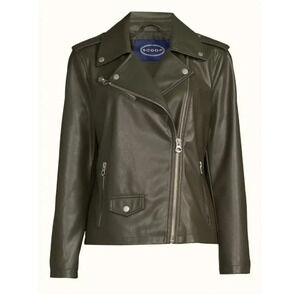 Scoop faux leather moto jacket